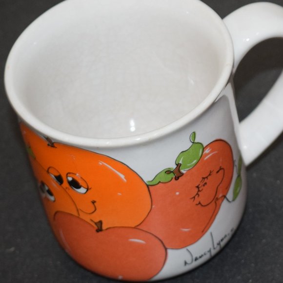 LOT Vtg Nancy Lynn Anthropomorphic Smiling Fruit Coffee Ceramic Mug Cups 70s E55 - Picture 10 of 12